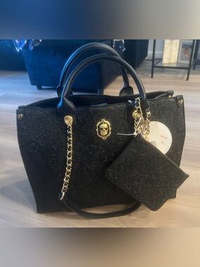 Betsey Johnson Xokiara Black Skull
Embossed Tote Bag